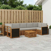 Set vanjskih sofa 8 kom. Prirodna i svjetlosiva