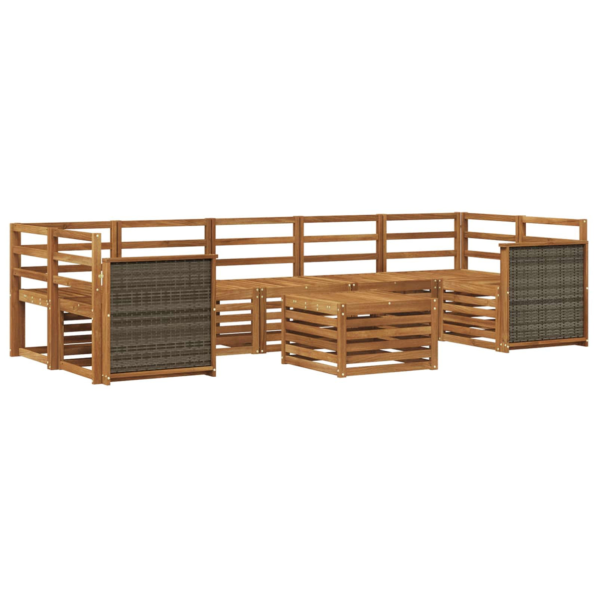 Set vanjskih sofa 8 kom. Prirodna Čvrsto drvo akacije