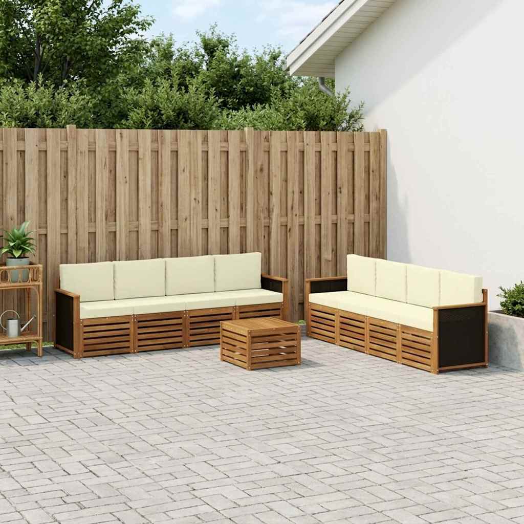 Set vanjskih sofa 9 kom. Prirodna i krem