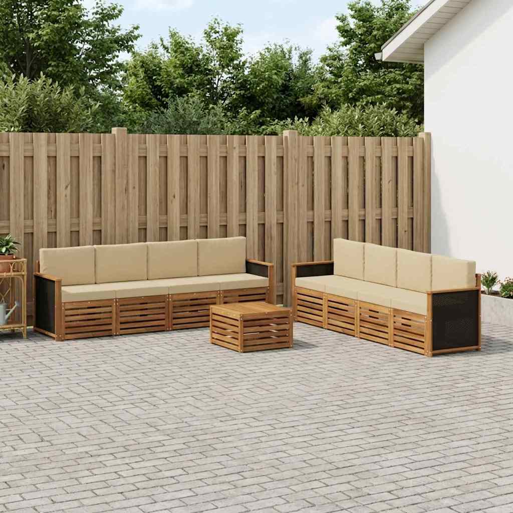 Set vanjskih sofa 9 kom. Prirodna i bež