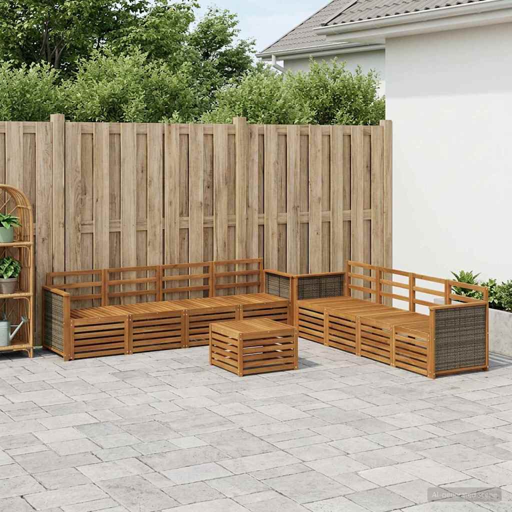 Setovi sofa 9 pcs Čvrsto drvo akacije