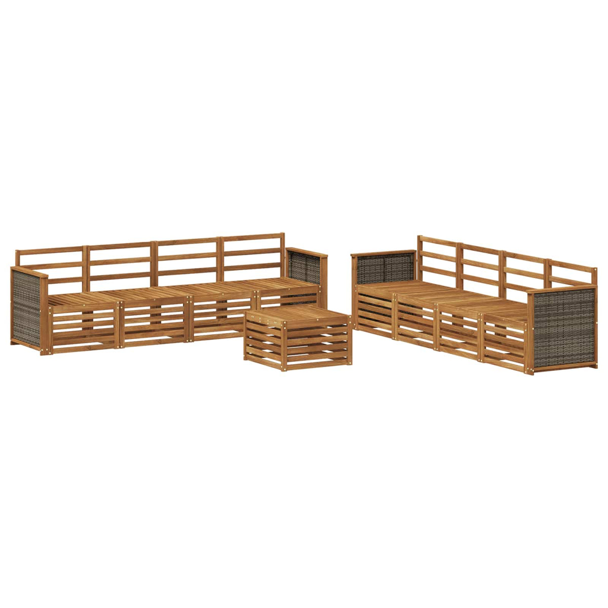 Setovi sofa 9 pcs Čvrsto drvo akacije