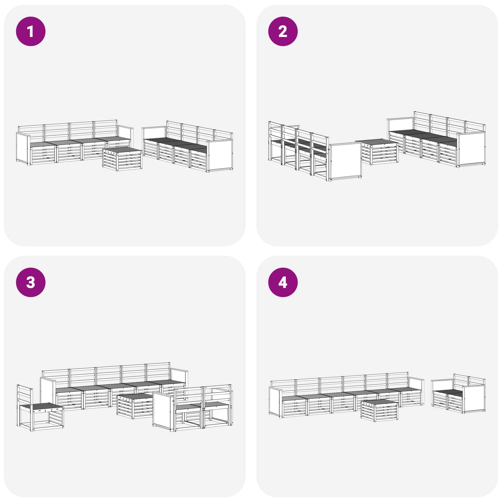 Setovi sofa 9 pcs Čvrsto drvo akacije