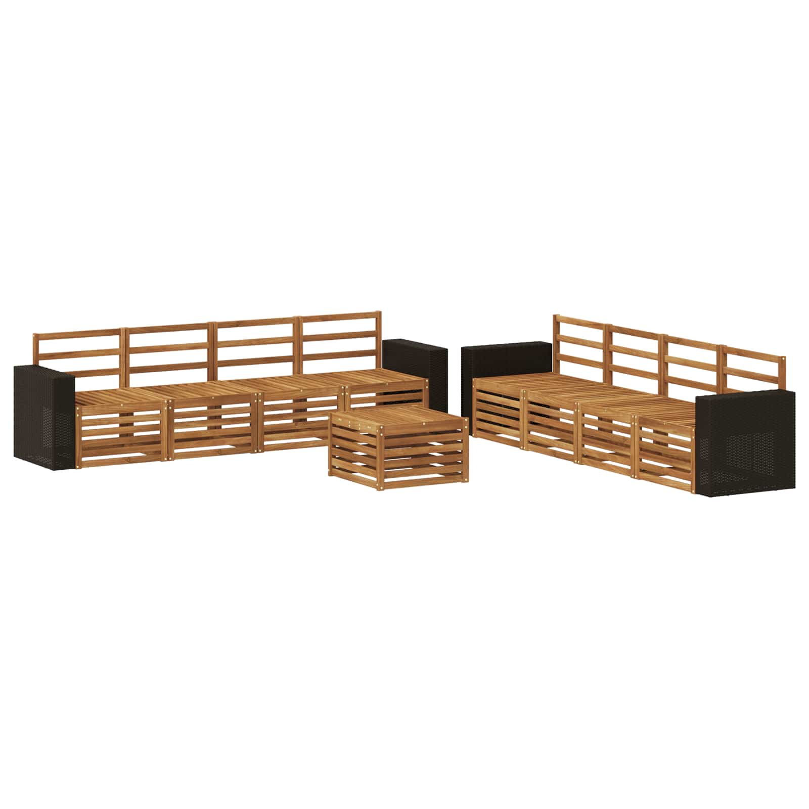 Setovi sofa 9 pcs Čvrsto drvo akacije