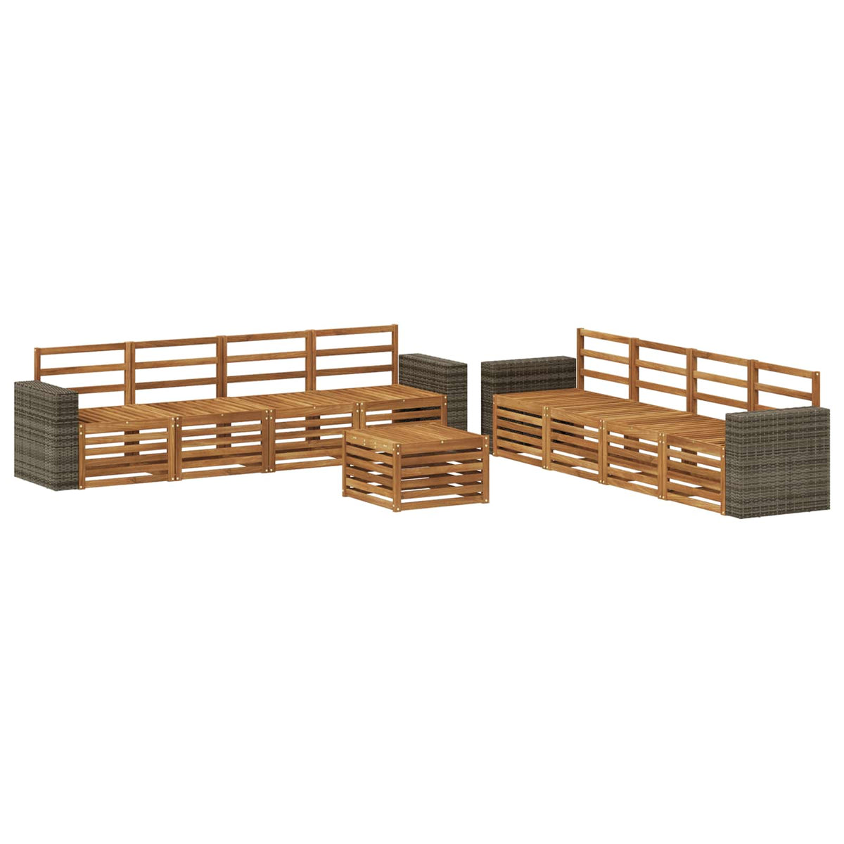 Setovi sofa 9 pcs Čvrsto drvo akacije