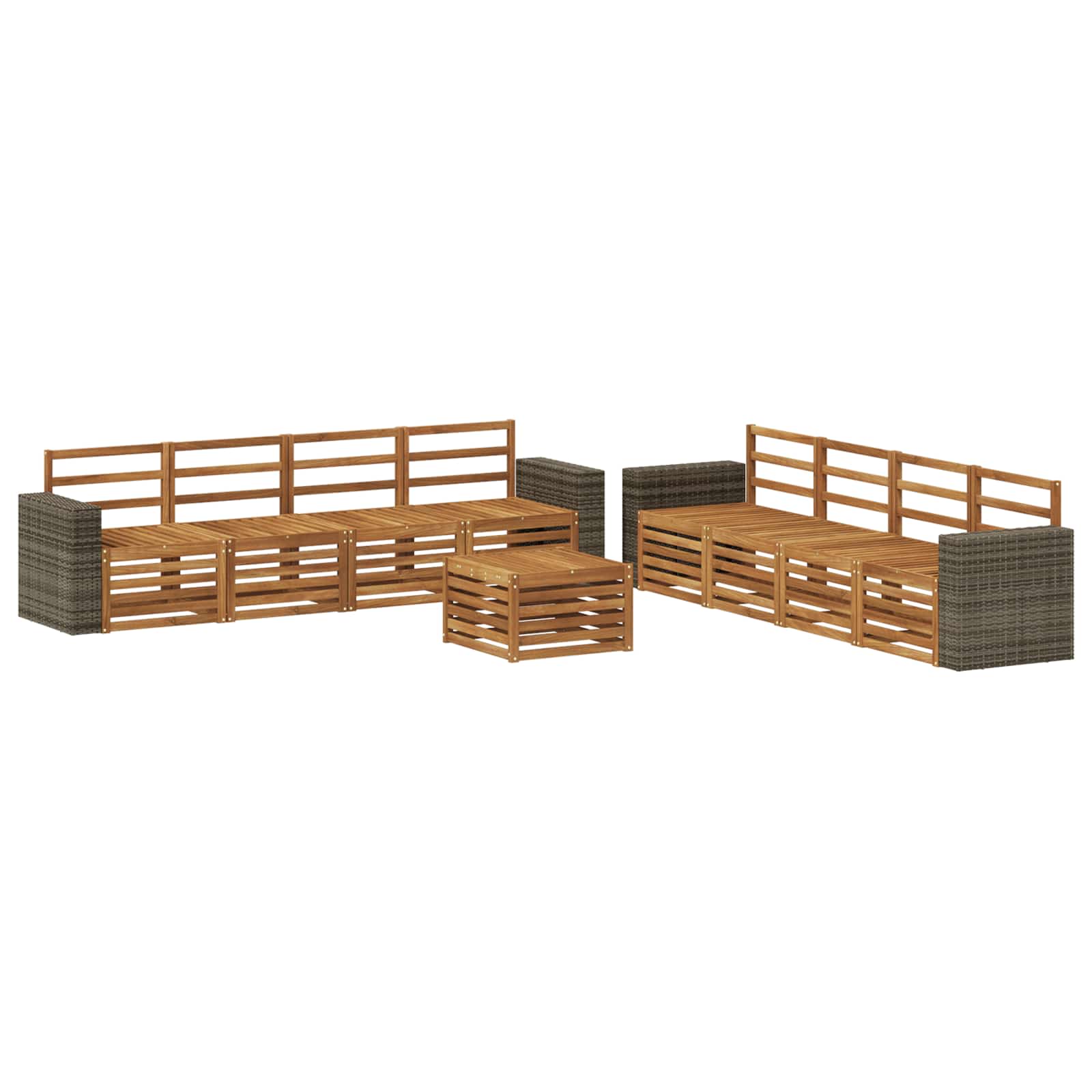 Setovi sofa 9 pcs Čvrsto drvo akacije