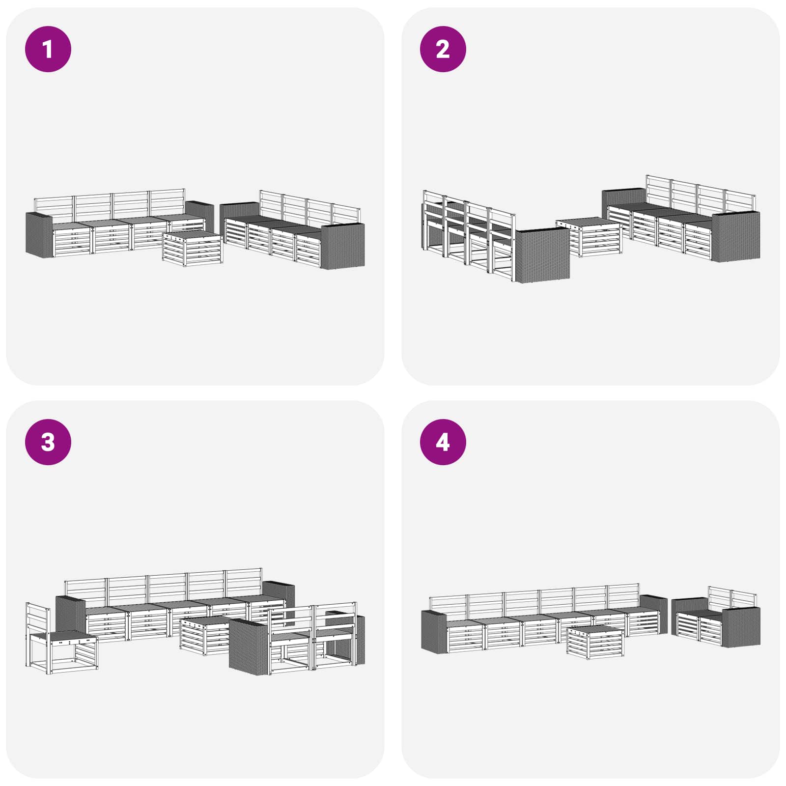 Setovi sofa 9 pcs Čvrsto drvo akacije