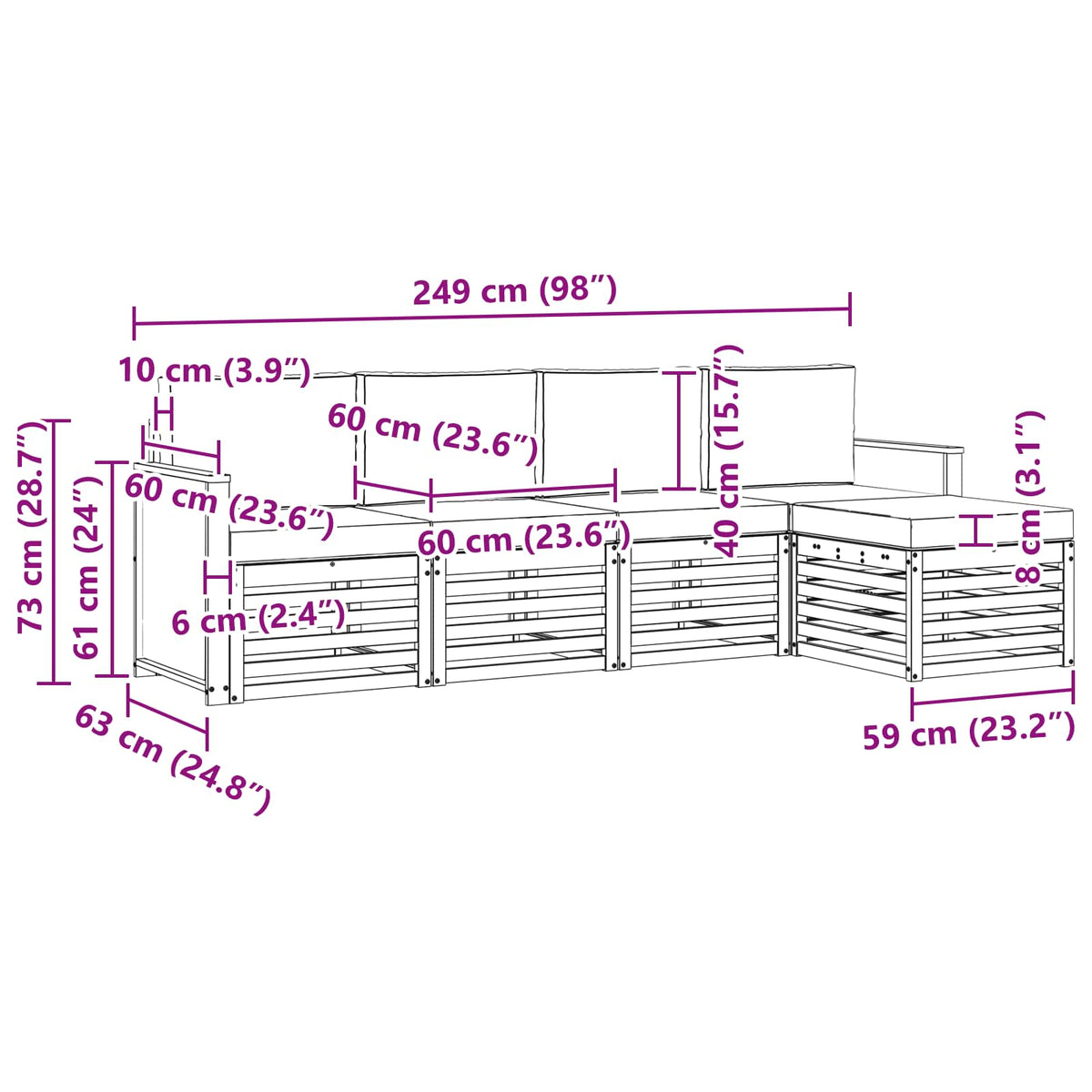 Set vanjskih sofa 5 kom. Prirodna i svjetlosiva
