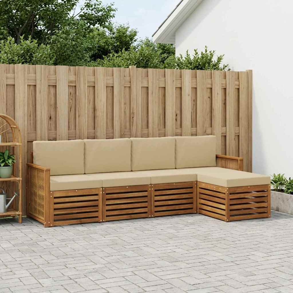 Set vanjskih sofa 5 kom. Prirodna i bež