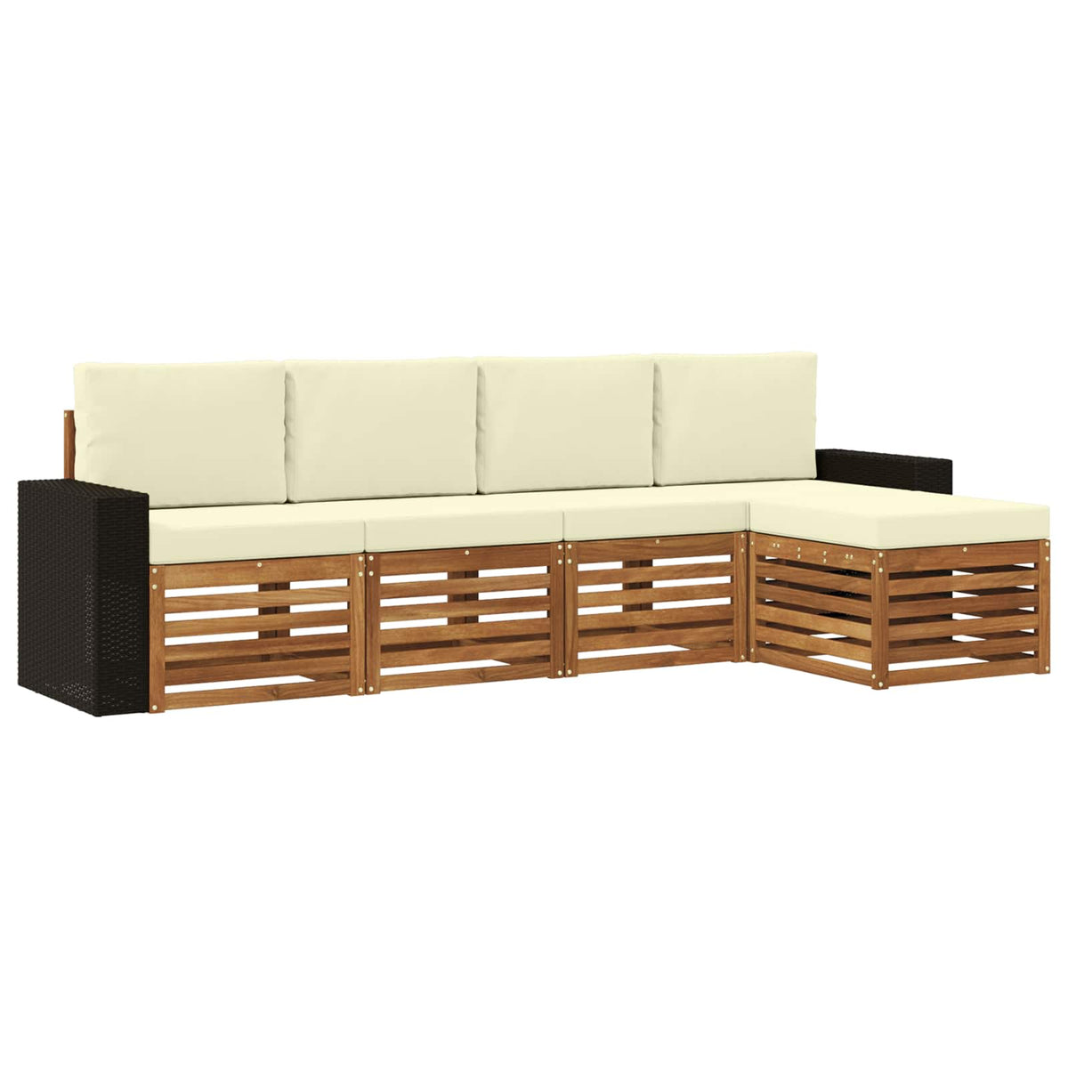 Set vanjskih sofa 5 kom. Prirodna i krem