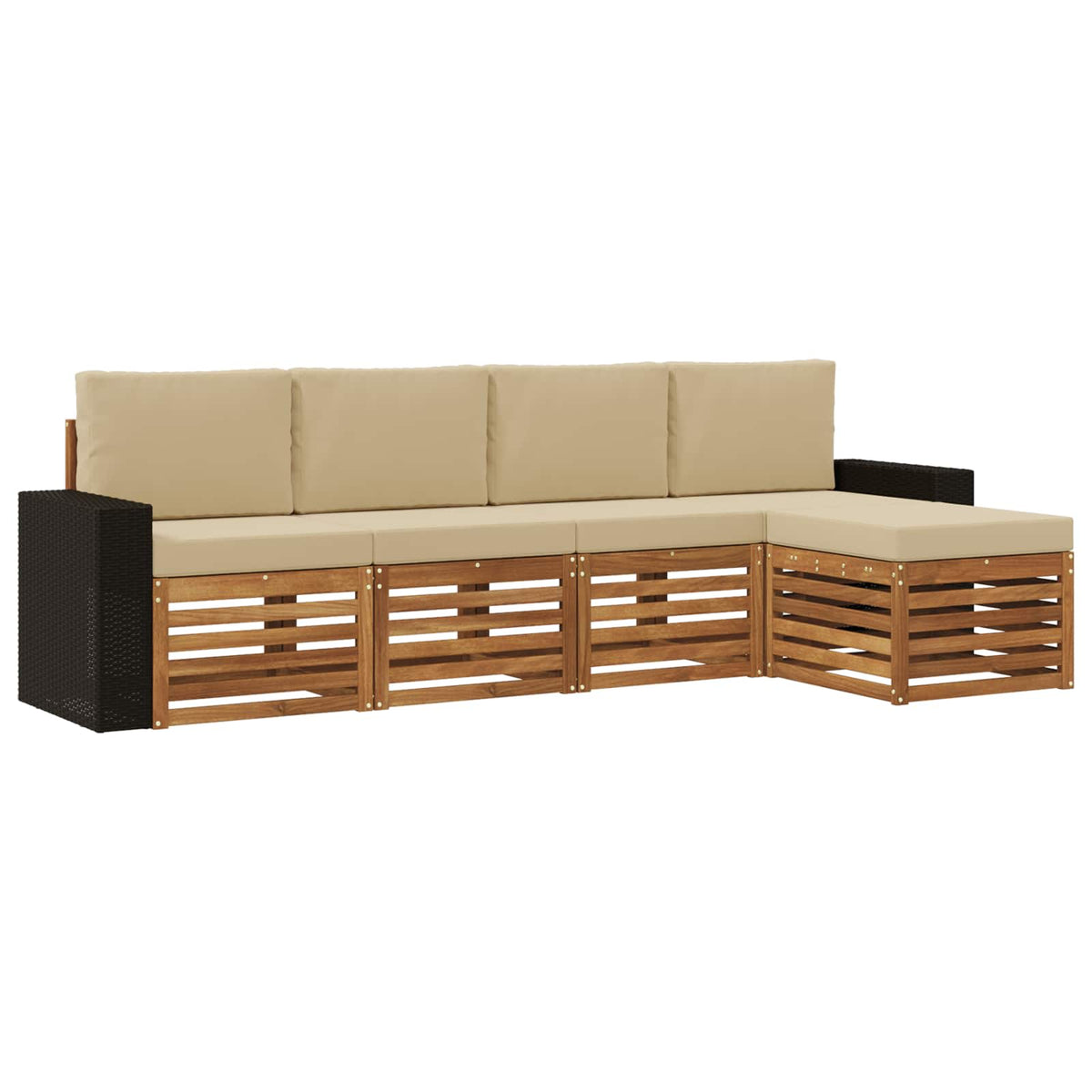 Set vanjskih sofa 5 kom. Prirodna i bež