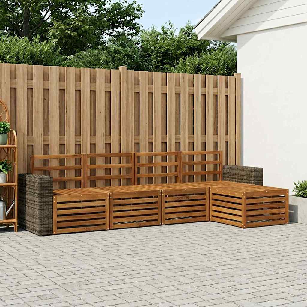 Set vanjskih sofa 5 kom. Prirodna