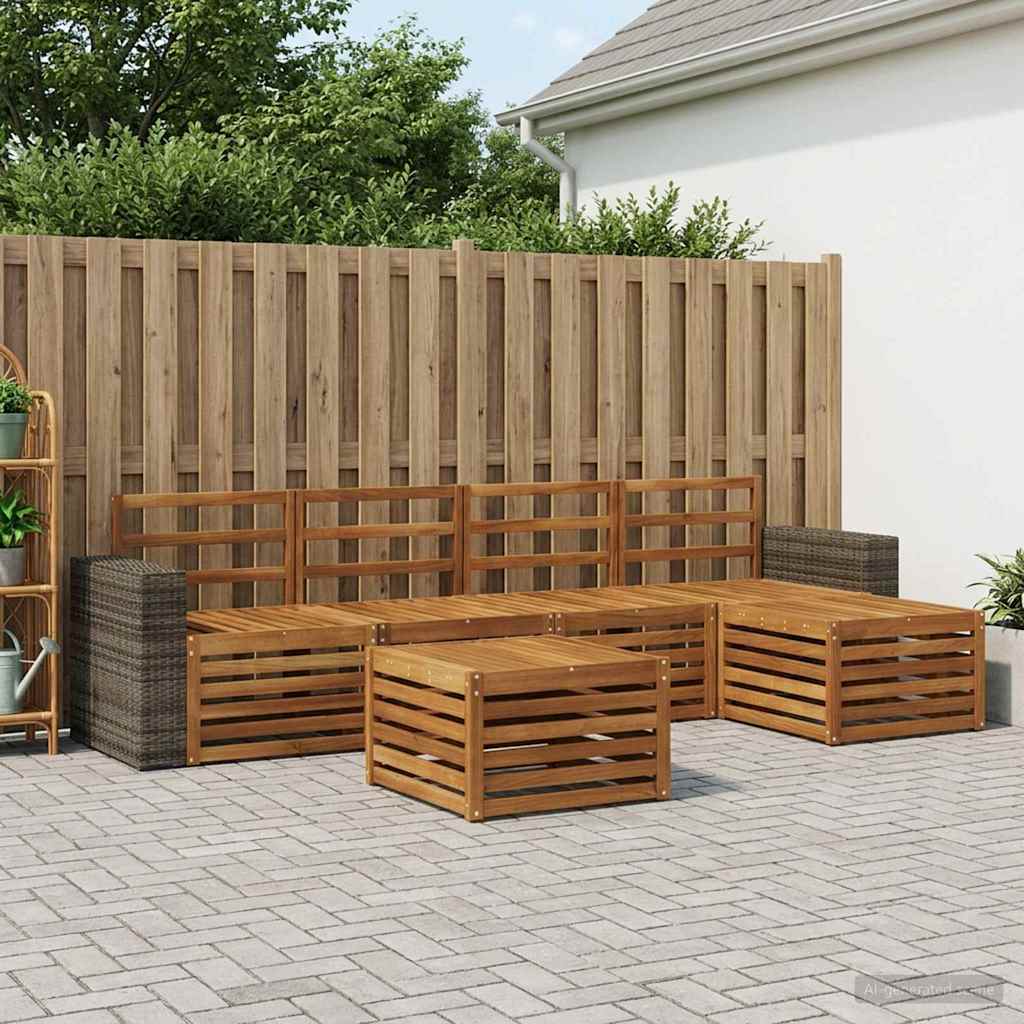 Set vanjskih sofa 6 kom. Prirodna