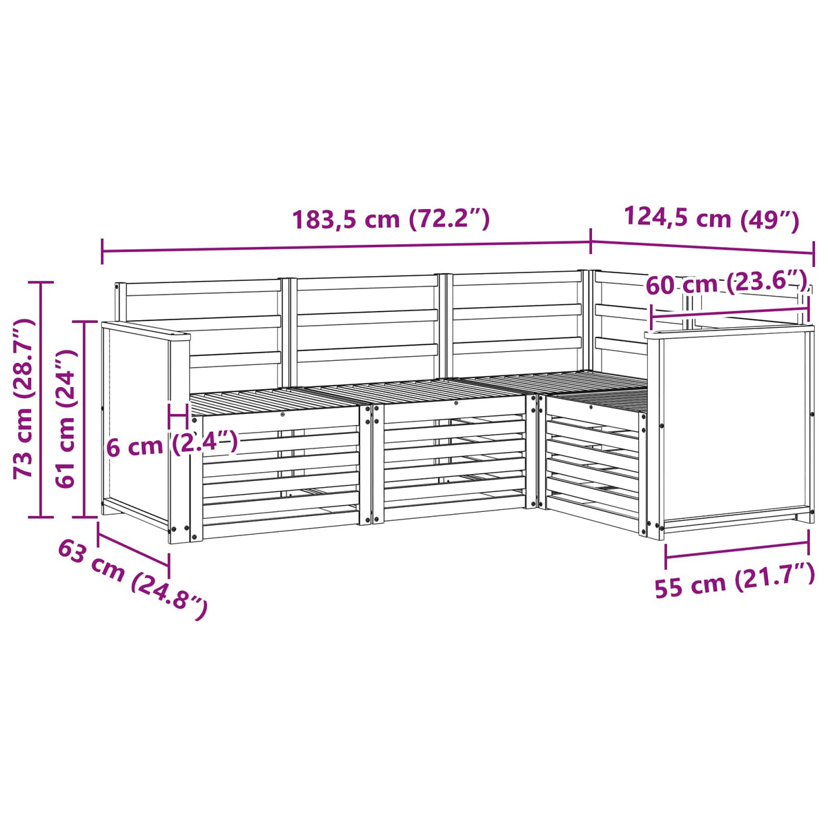 Setovi sofa 4 pcs Čvrsto drvo akacije