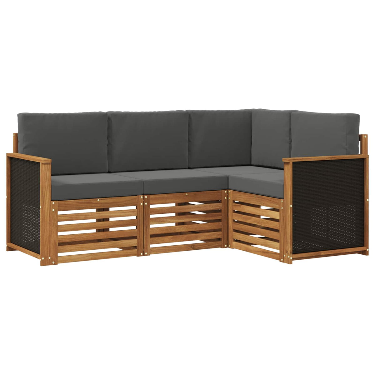 Setovi sofa s jastukom 4 pcs Čvrsto drvo akacije