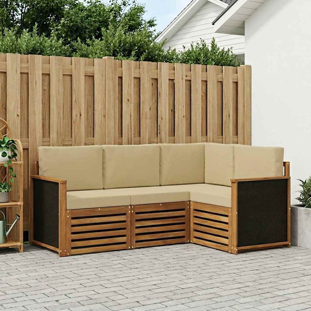 Setovi sofa s jastukom 4 pcs Čvrsto drvo akacije