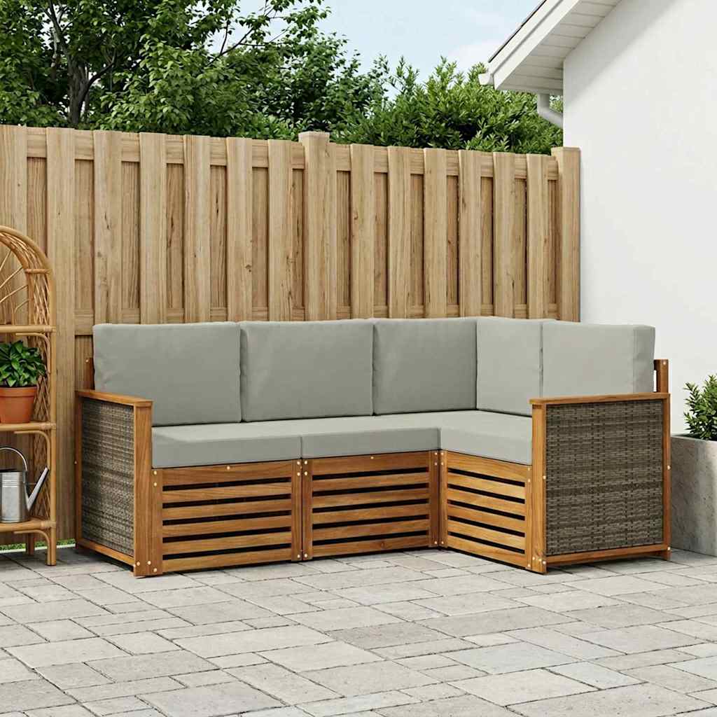 Setovi sofa s jastukom 4 pcs Čvrsto drvo akacije