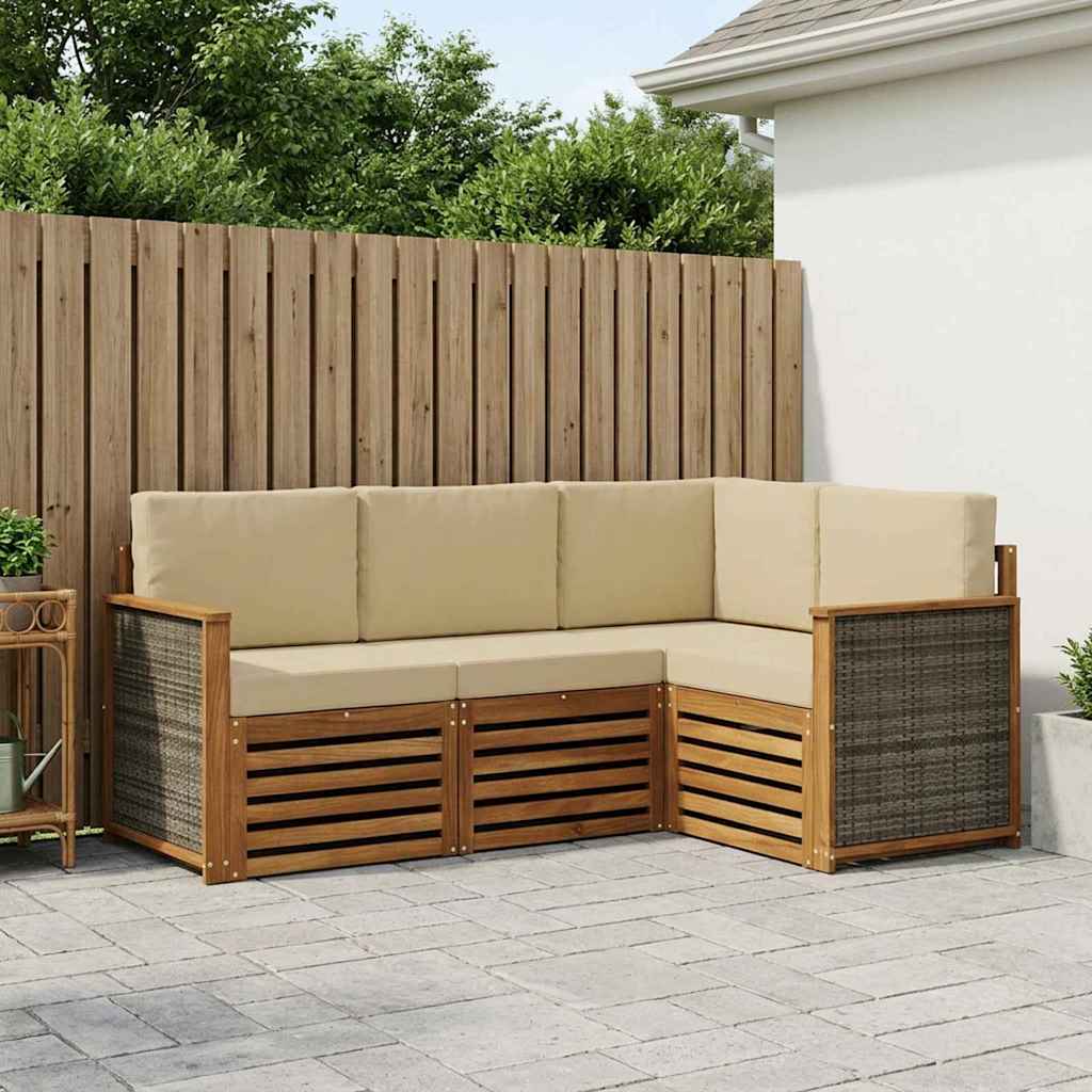 Setovi sofa s jastukom 4 pcs Čvrsto drvo akacije