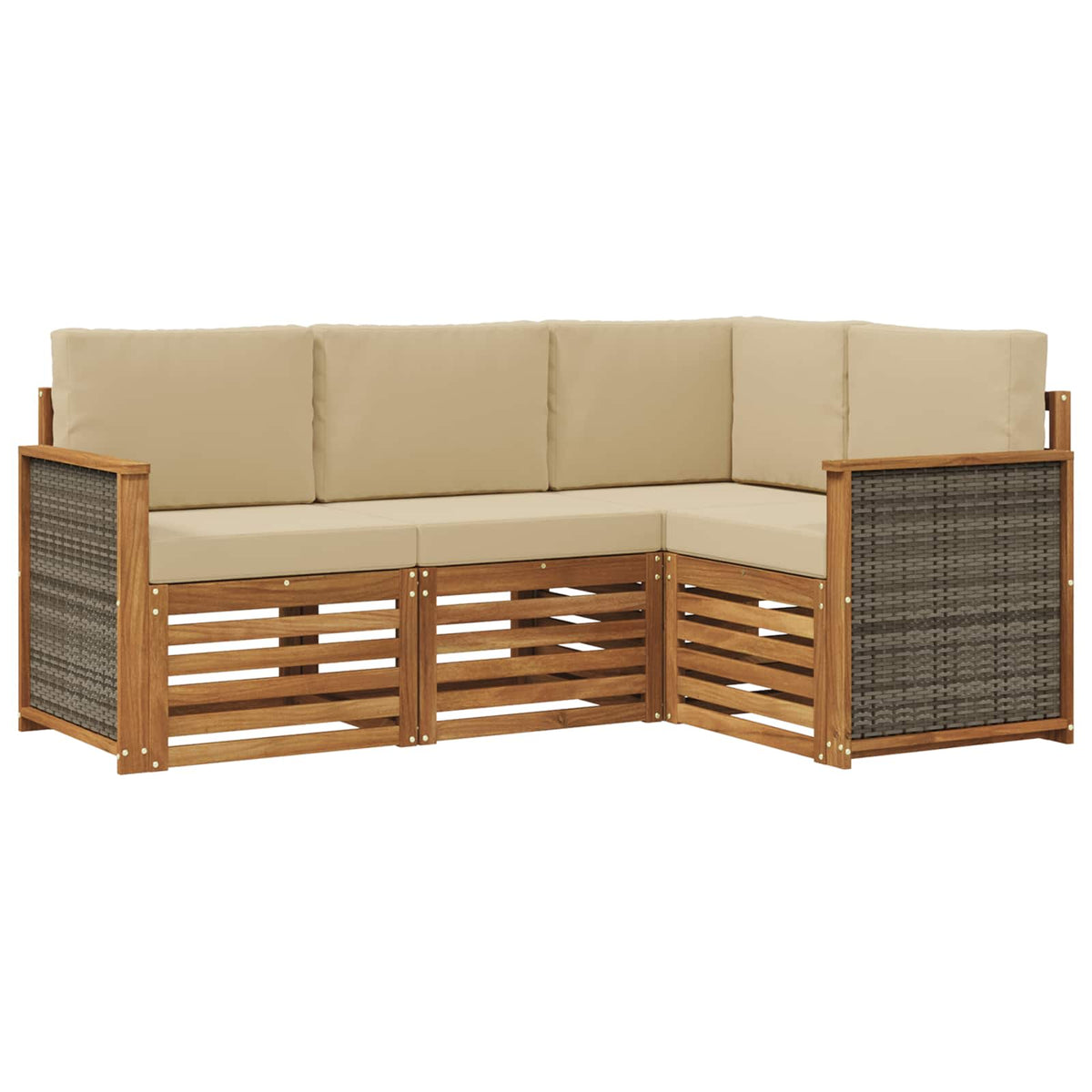 Setovi sofa s jastukom 4 pcs Čvrsto drvo akacije