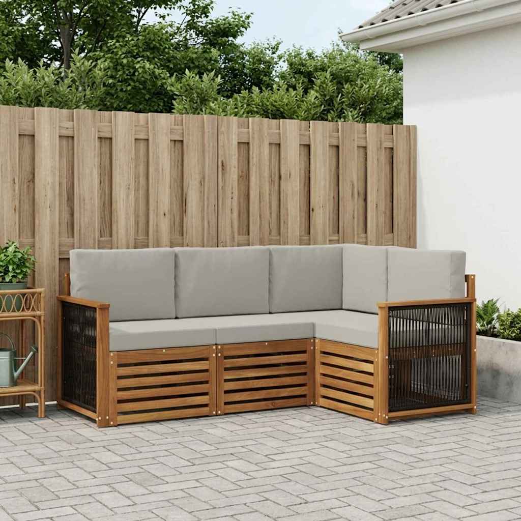 Setovi sofa s jastukom 4 pcs Čvrsto drvo akacije