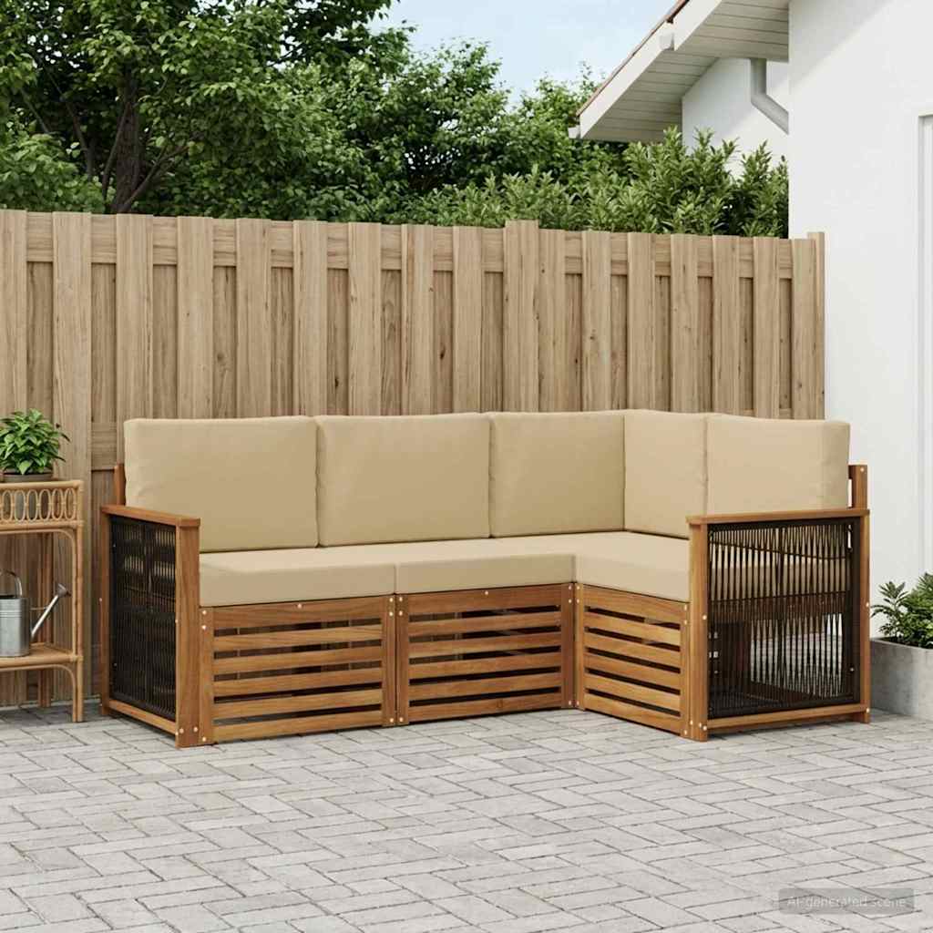 Setovi sofa s jastukom 4 pcs Čvrsto drvo akacije