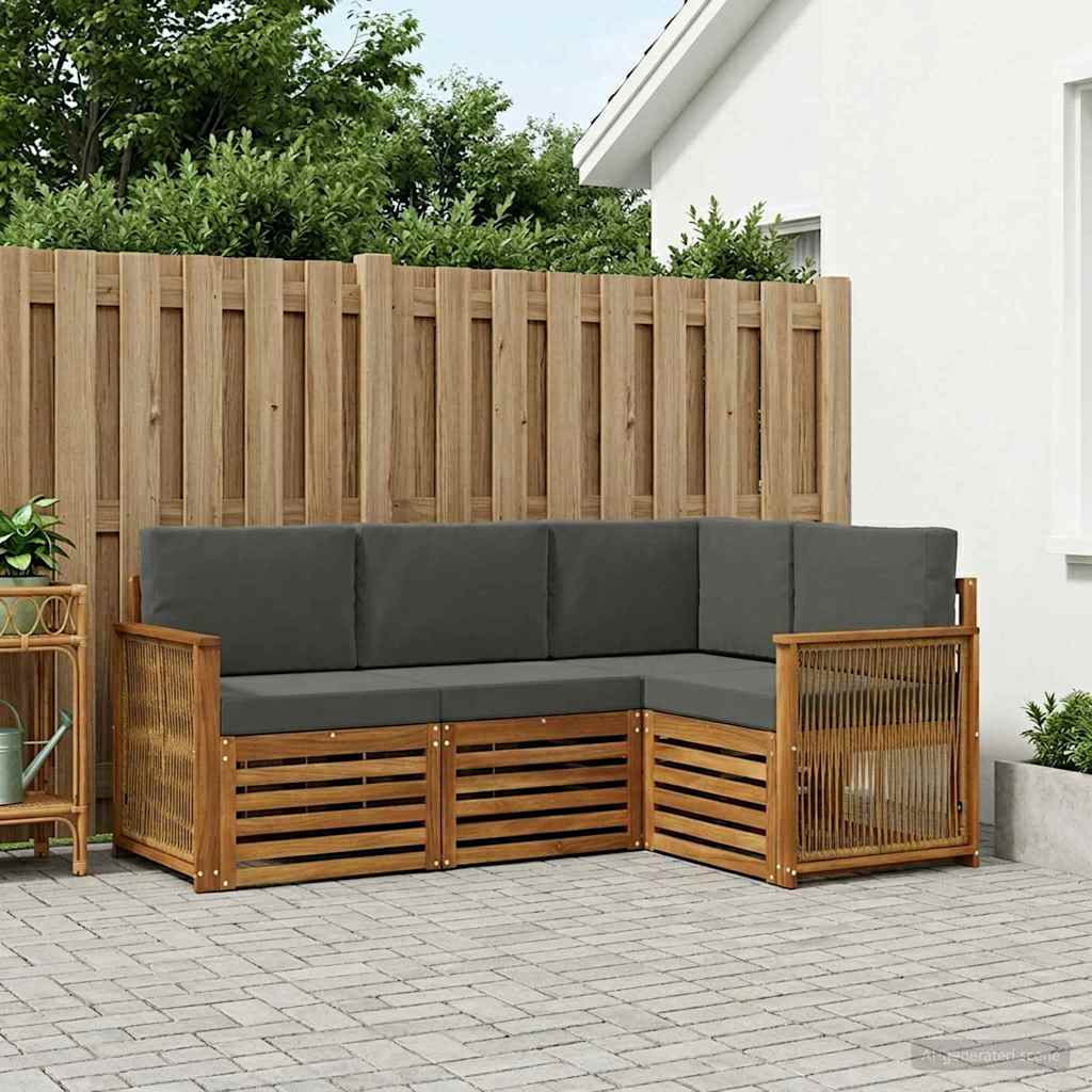 Setovi sofa s jastukom 4 pcs Čvrsto drvo akacije