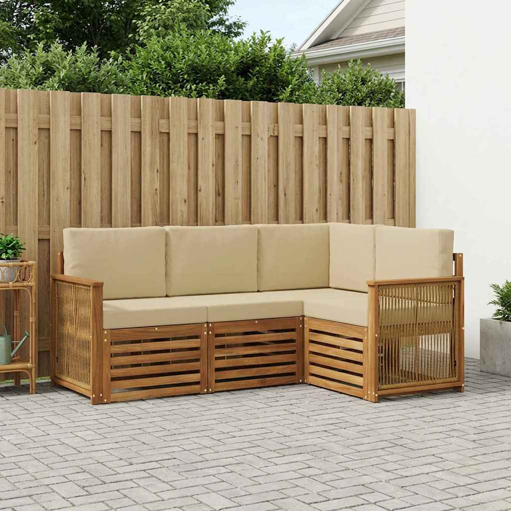 Setovi sofa s jastukom 4 pcs Čvrsto drvo akacije