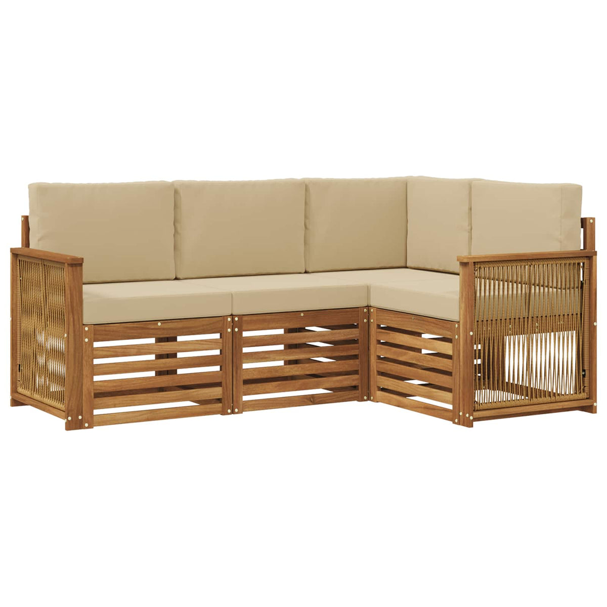 Setovi sofa s jastukom 4 pcs Čvrsto drvo akacije