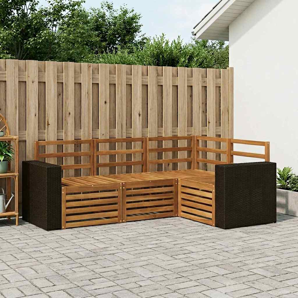 Setovi sofa 4 pcs Čvrsto drvo akacije