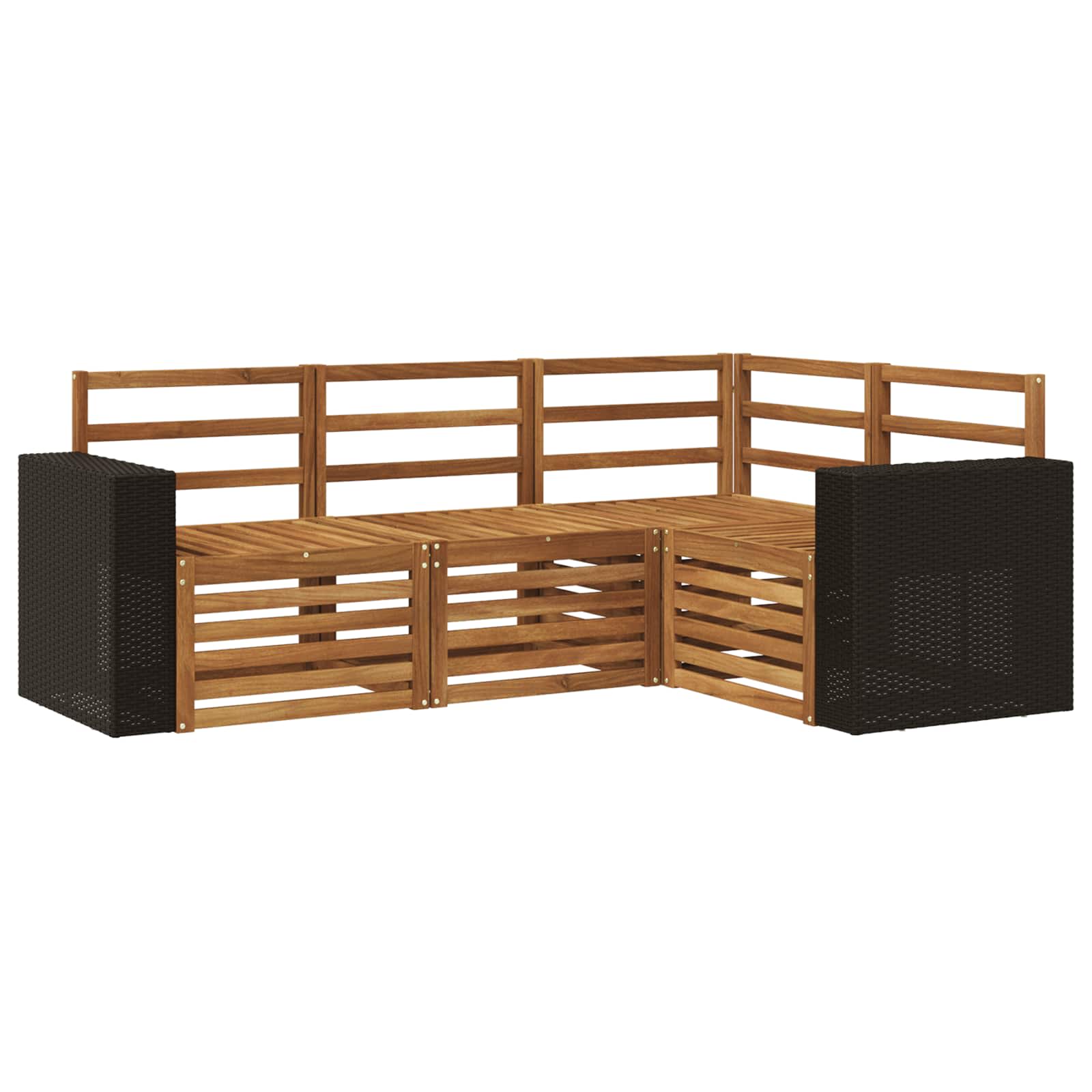 Setovi sofa 4 pcs Čvrsto drvo akacije