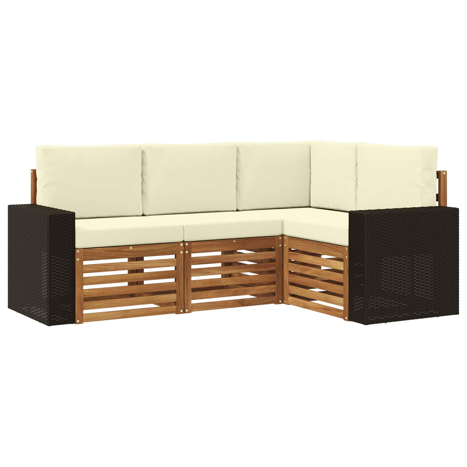 Setovi sofa s jastukom 4 pcs Čvrsto drvo akacije