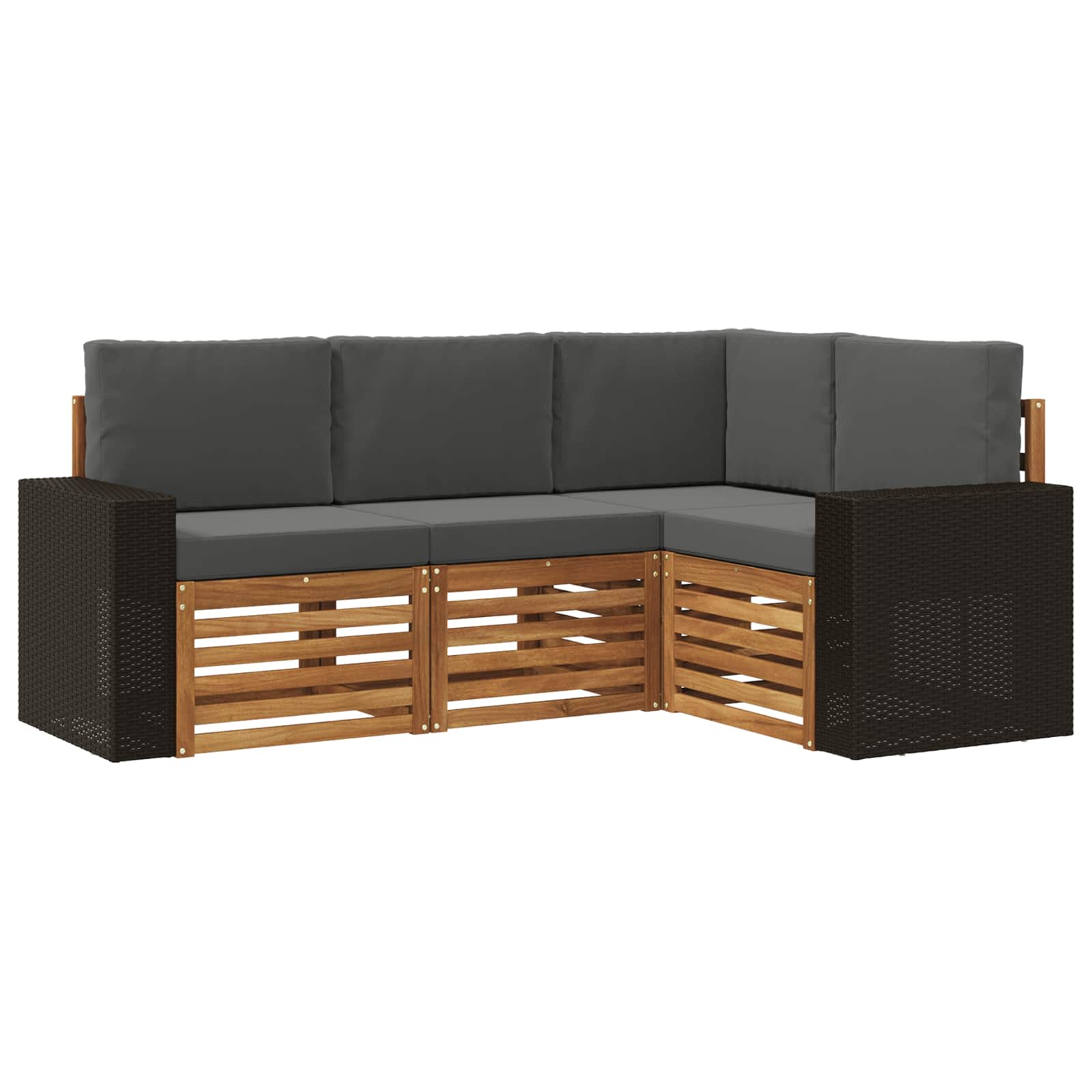 Setovi sofa s jastukom 4 pcs Čvrsto drvo akacije