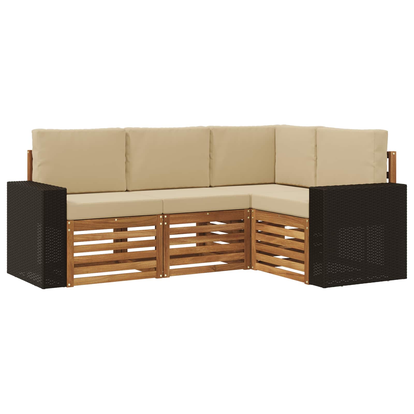 Setovi sofa s jastukom 4 pcs Čvrsto drvo akacije