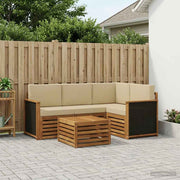 Set vanjskih sofa 5 pcs Prirodna i bež 59 x 59 x 37 cm