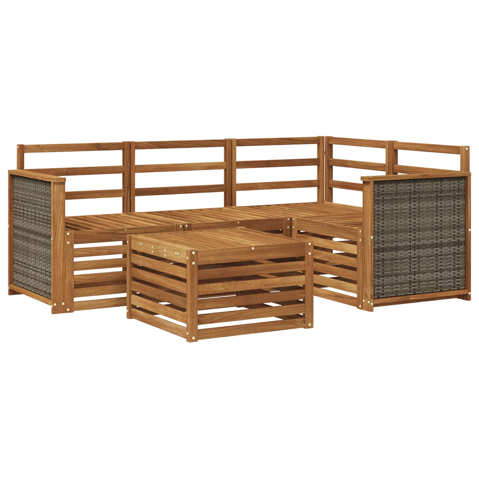 Set vanjskih sofa 5 pcs Prirodna 59 x 59 x 37 cm Poliester