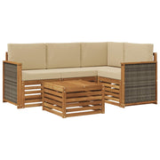 Set vanjskih sofa 5 pcs Prirodna i bež 59 x 59 x 37 cm