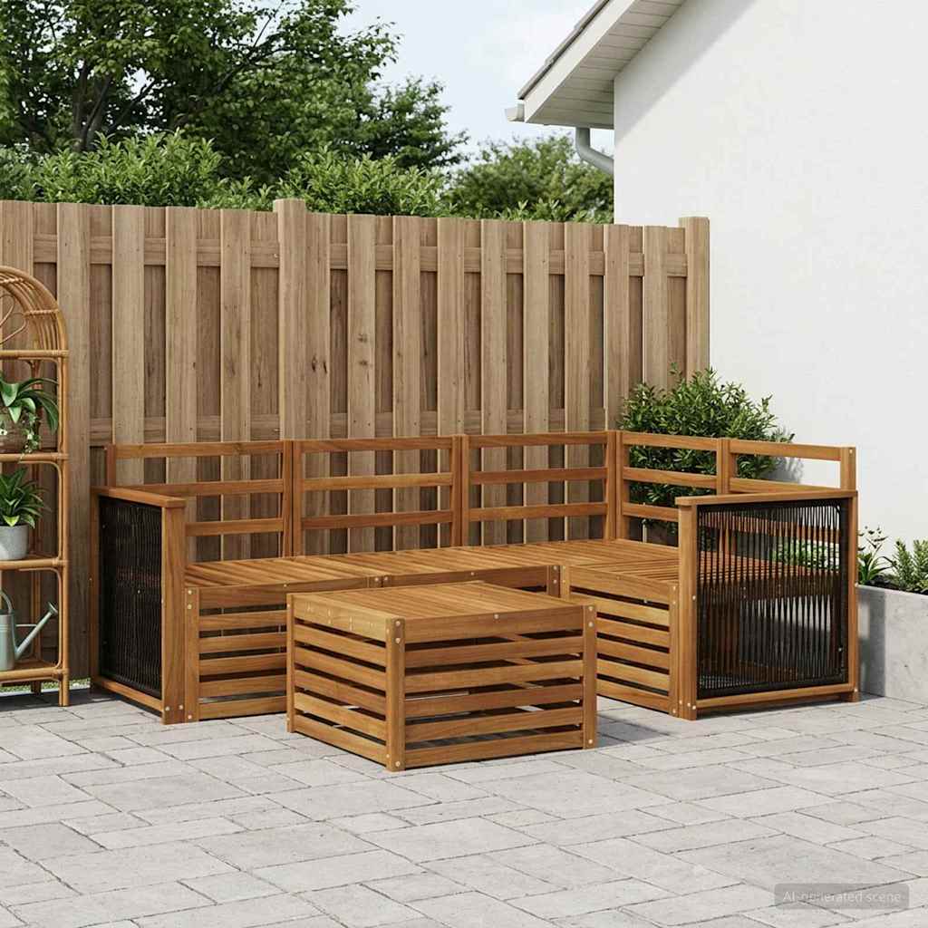 Set vanjskih sofa 5 pcs Prirodna 59 x 59 x 37 cm Poliester