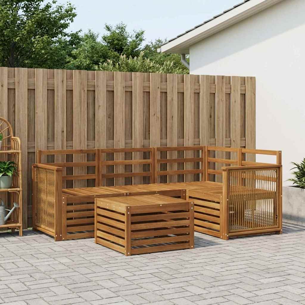 Set vanjskih sofa 5 pcs Prirodna 59 x 59 x 37 cm Poliester