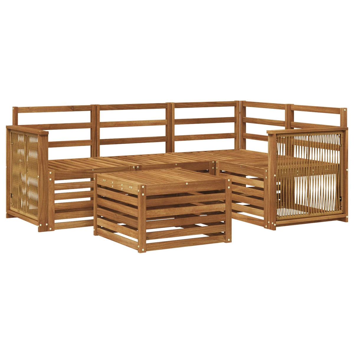 Set vanjskih sofa 5 pcs Prirodna 59 x 59 x 37 cm Poliester
