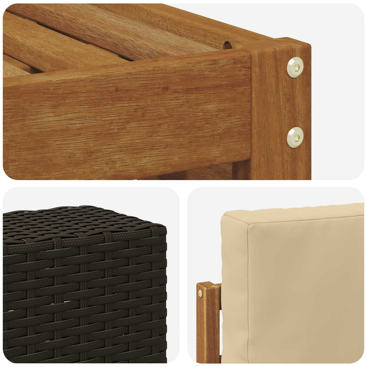 Set vanjskih sofa 5 kom. Prirodna i bež Poliester