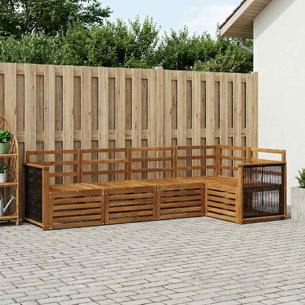 Sekcijska garnitura 4 pcs Prirodna Čvrsto drvo akacije