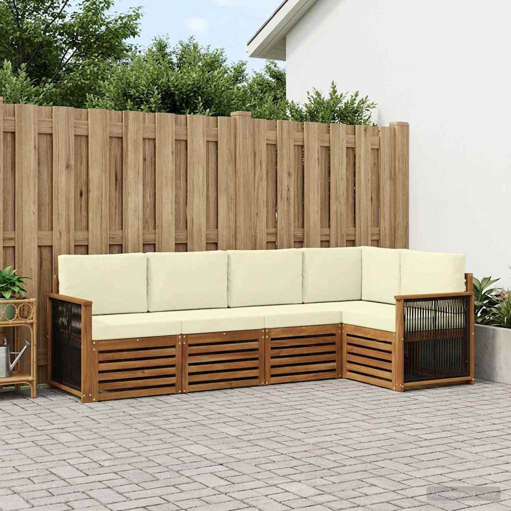 Set vanjskih sofa 4 kom. Prirodna i krem