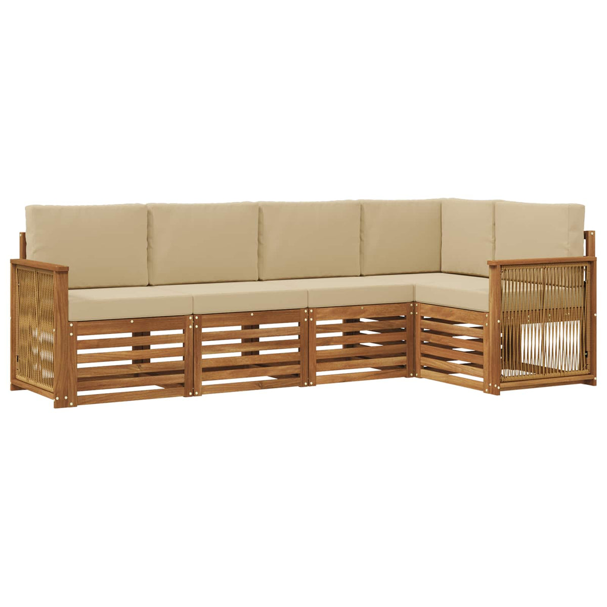 Set vanjskih sofa 4 kom. Prirodna