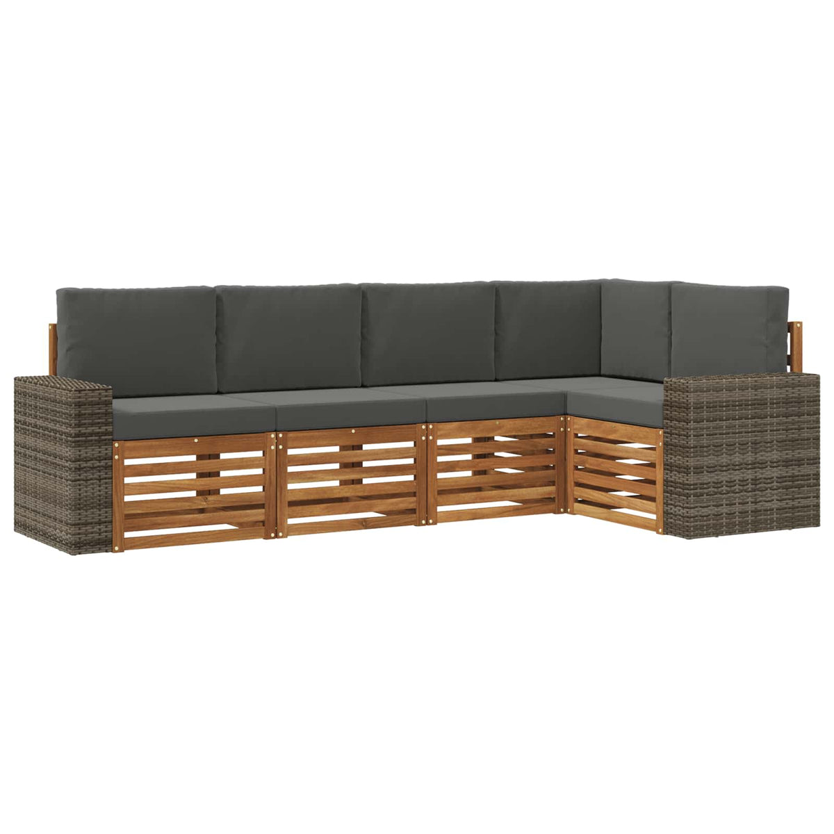 Set vanjskih sofa 5 kom. Prirodna i antracit Poliester