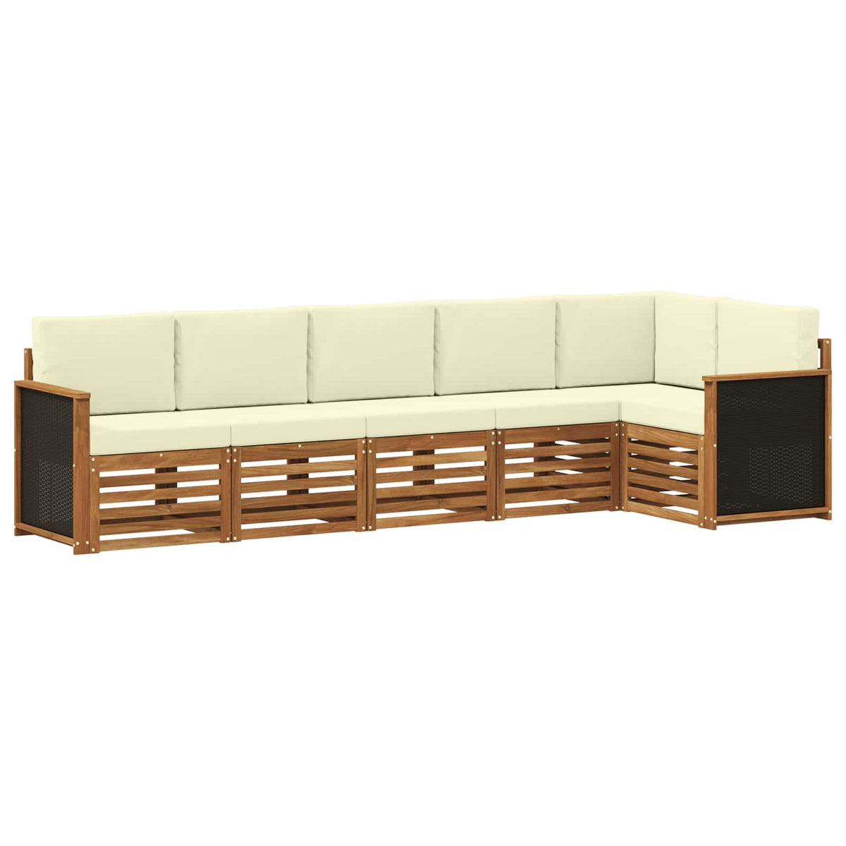 Set vanjskih sofa 5 kom. Prirodna i krem