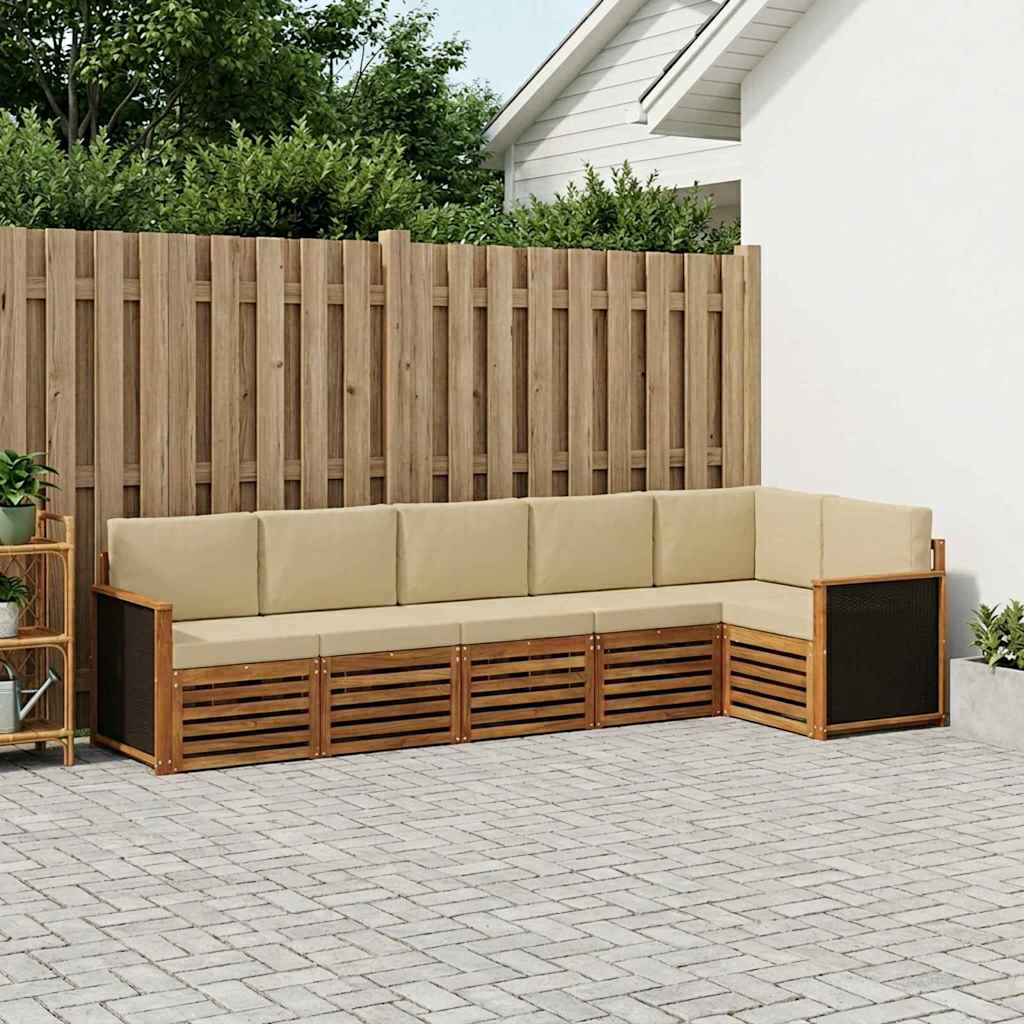 Set vanjskih sofa 5 kom. Prirodna