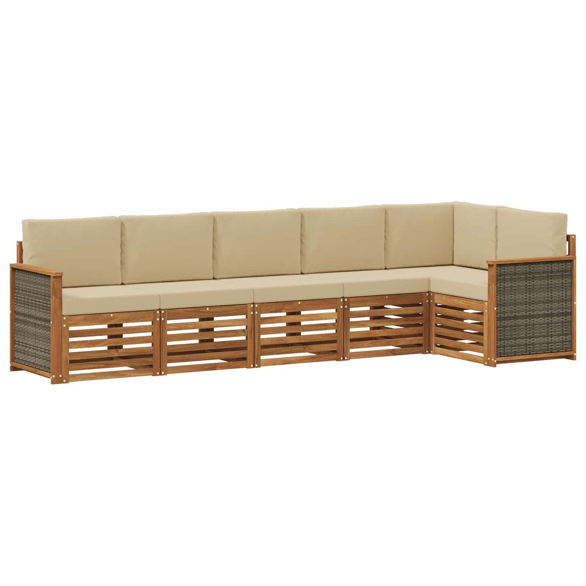 Set vanjskih sofa 5 kom. Prirodna