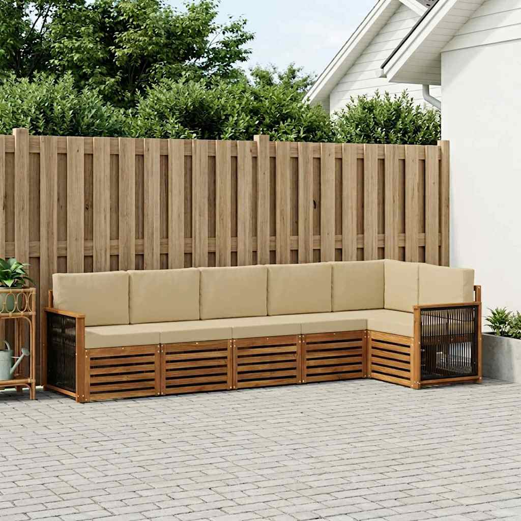 Set vanjskih sofa 5 kom. Prirodna