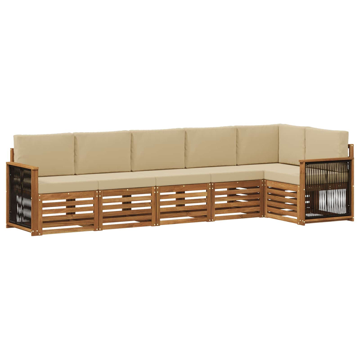 Set vanjskih sofa 5 kom. Prirodna