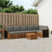 Set vanjskih sofa 6 kom. Prirodna i svjetlosiva Bijela